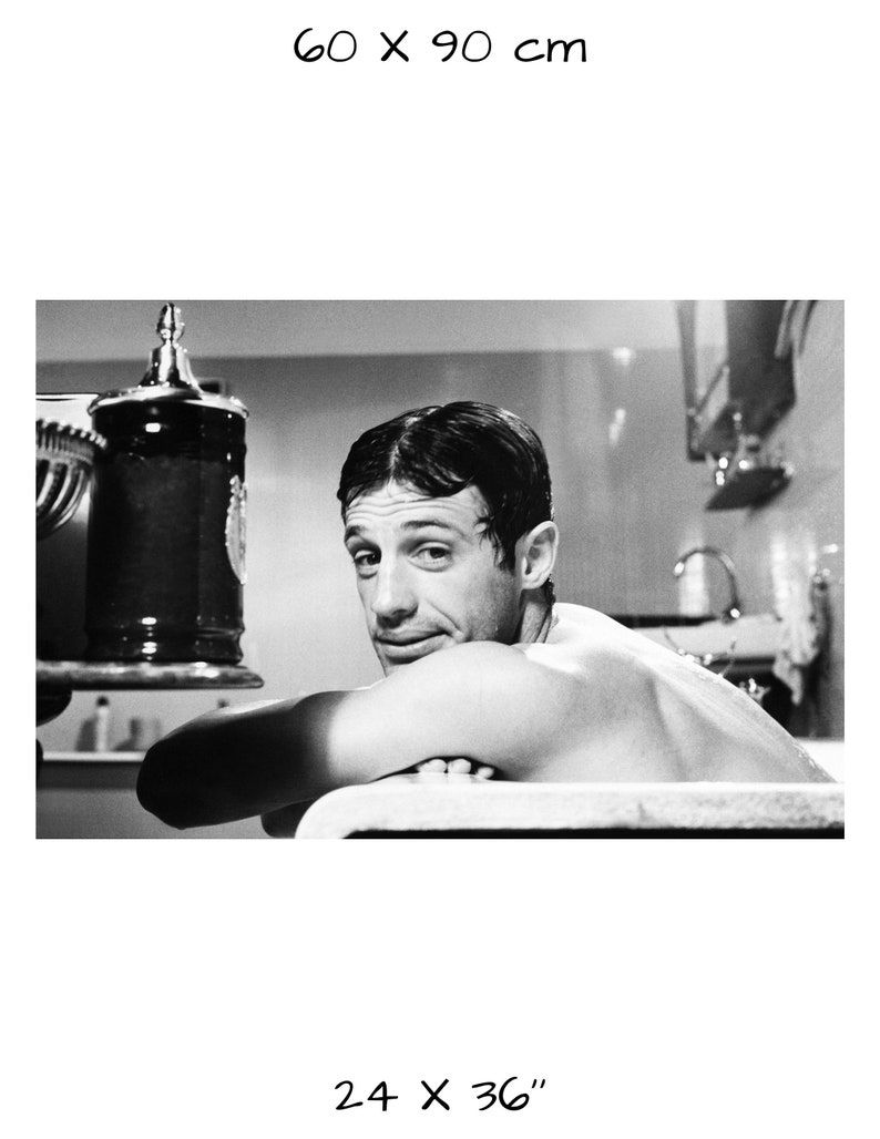 Photographie vintage Jean Paul Belmondo Art mural rétro Impression photo Belmondo Vieilles affiches élégantes d'Hollywood Idées cadeaux de pendaison de crémaillère unframed 24X36 pouces