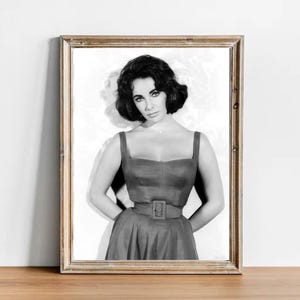 Elizabeth Taylor vintage photograph - retro wall art - Elizabeth Taylor photo print - Old Hollywood posters - Housewarming gift ideas