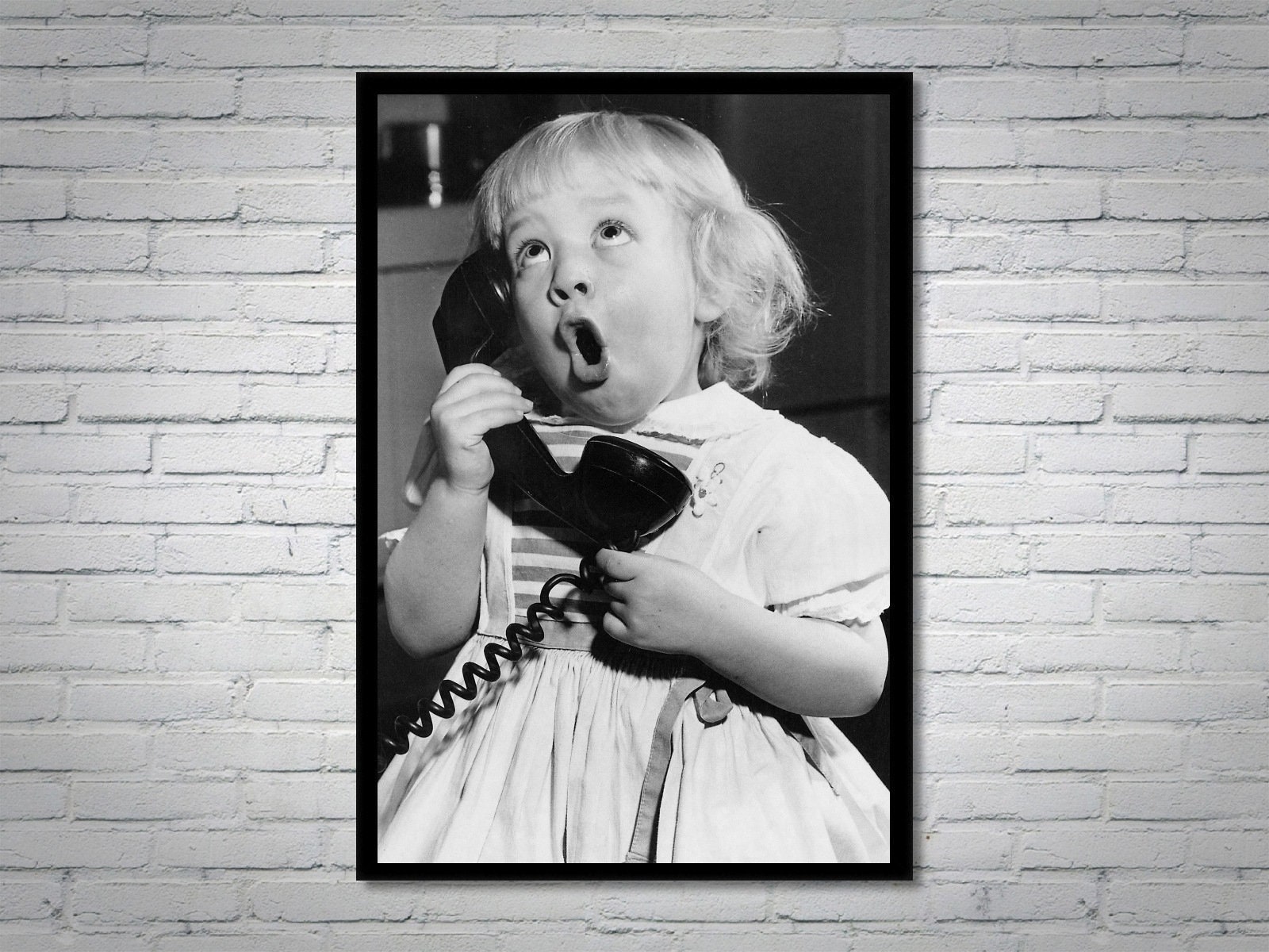 Vintage Baby on Phone Photo Print - 1940s Retro Wall Art - Etsy