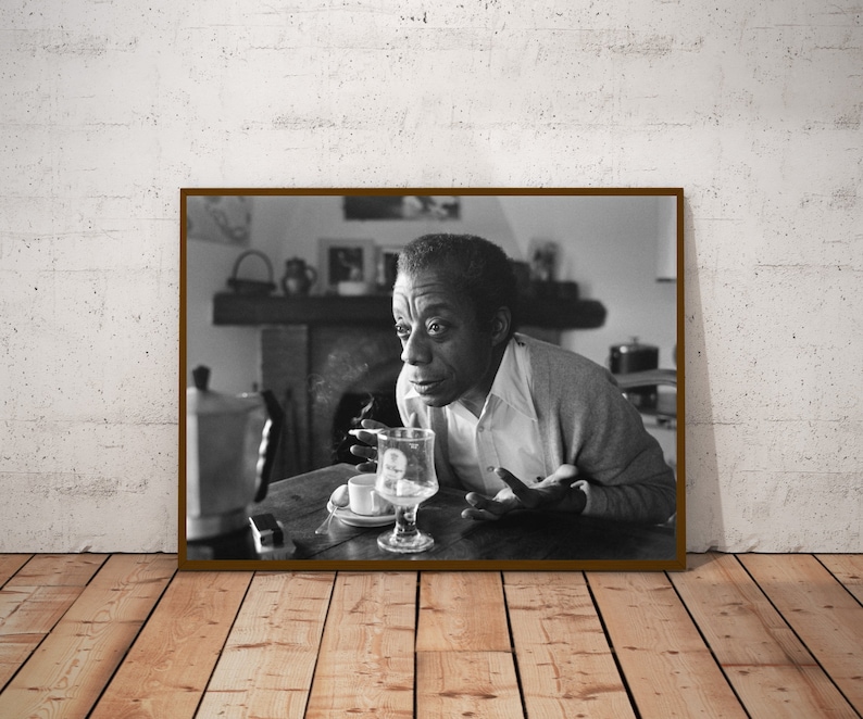 James Baldwin vintage photograph retro wall art James Baldwin photo print Iconic poster Housewarming gift ideas inspirational gift image 10