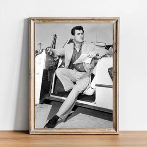 Rock Hudson vintage photograph - retro wall art - Rock Hudson photo print - Old Hollywood elegant poster - Housewarming gift ideas