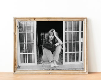 Photographie vintage Jane Birkin - art mural rétro - impression photo Jane Birkin - vieilles affiches hollywoodiennes - idées cadeaux de pendaison de crémaillère