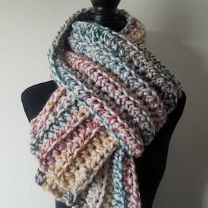 Chunky Crochet Scarf / Crocheted Scarf / Handmade Scarf / Unisex Scarf