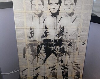 Andy Warhol Triple Elvis Canvas Print 17 x 24 Elvis After Andy By Loui Jover