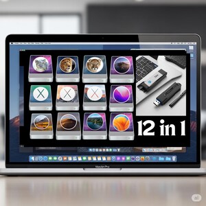 12 in 1 Mac OS Bootable USB Flash Drive With Guide And Tech Support
