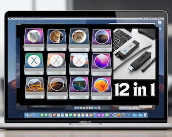12 in 1 Mac OS Bootable USB Flash Drive With Guide And Tech Support