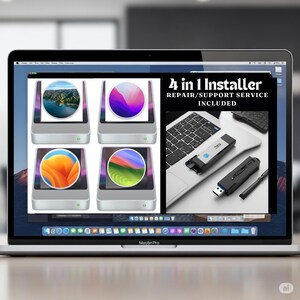 4 in 1 Mac OS Bootable USB Flash Drive Big Sur, Monterey, Ventura, Sonoma