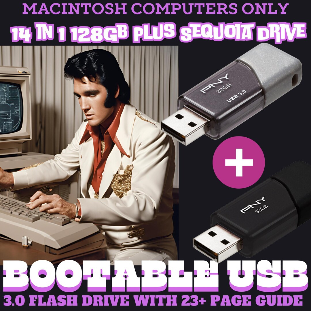 Mac OS 14 in 1 Bootable USB Flash Drive 128GB Bonus Sequoia Drive With ...