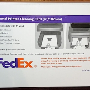 25 Stück Thermodrucker-Reinigungskarten für 4x6-Karten für den direkten Strichcode-Empfang