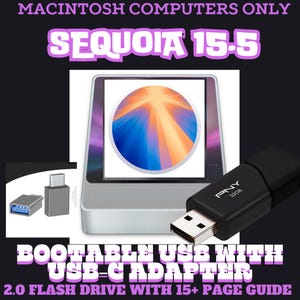 Mac OS Sequoia Bootable USB-C Flash Drive Installer Repair With Guide