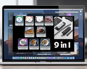 9 in 1 Mac OS Bootable USB Flash Drive 64GB With Guide and Tech Support