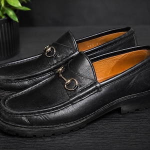 Vintage Loafers Leather Sole Italy - Etsy