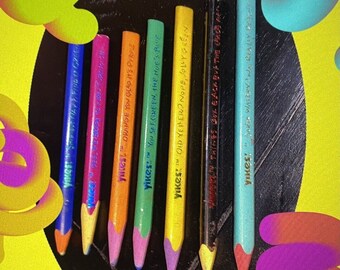 Vintage YIKES! Colored Pencils Lot Of 7 Colored Pencils 1990s 1 Owner