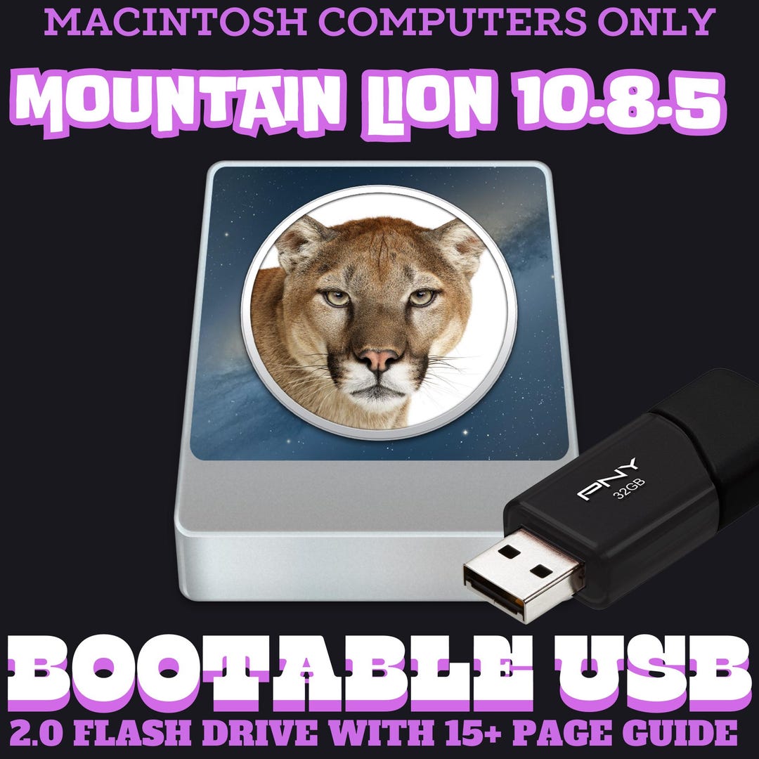 Mac Mountain Lion Bootable USB With Guide and Tech Support - Etsy