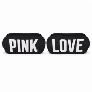 Victoria Secret Vintage Stylish Black and White Logo Large Travel Cosmetic Bag Victoria main image 4