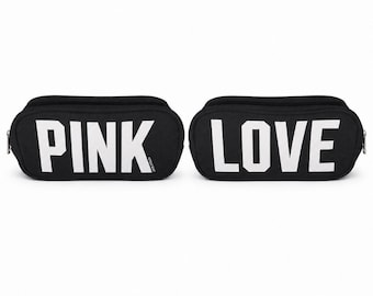 Vintage PINK Victoria's Secret Schwarz Weiß Make-up Tasche Kulturbeutel Selten - Love Pink