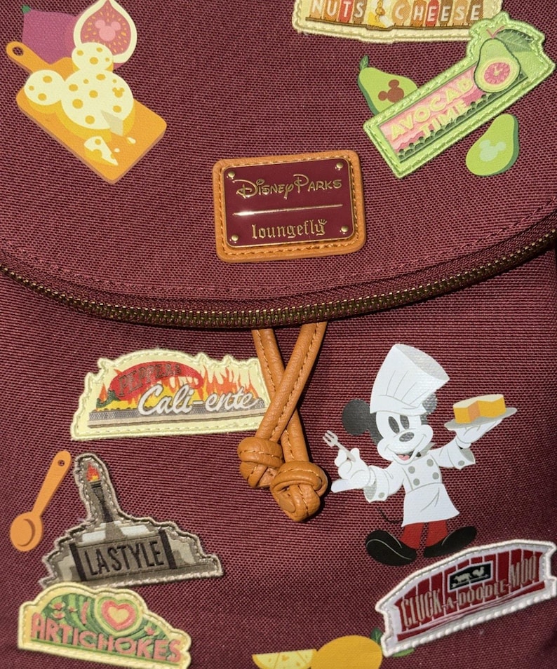 Vintage Disney Micky Maus Loungefly Rucksack California Adventure Food & Wine HTF Bild 5