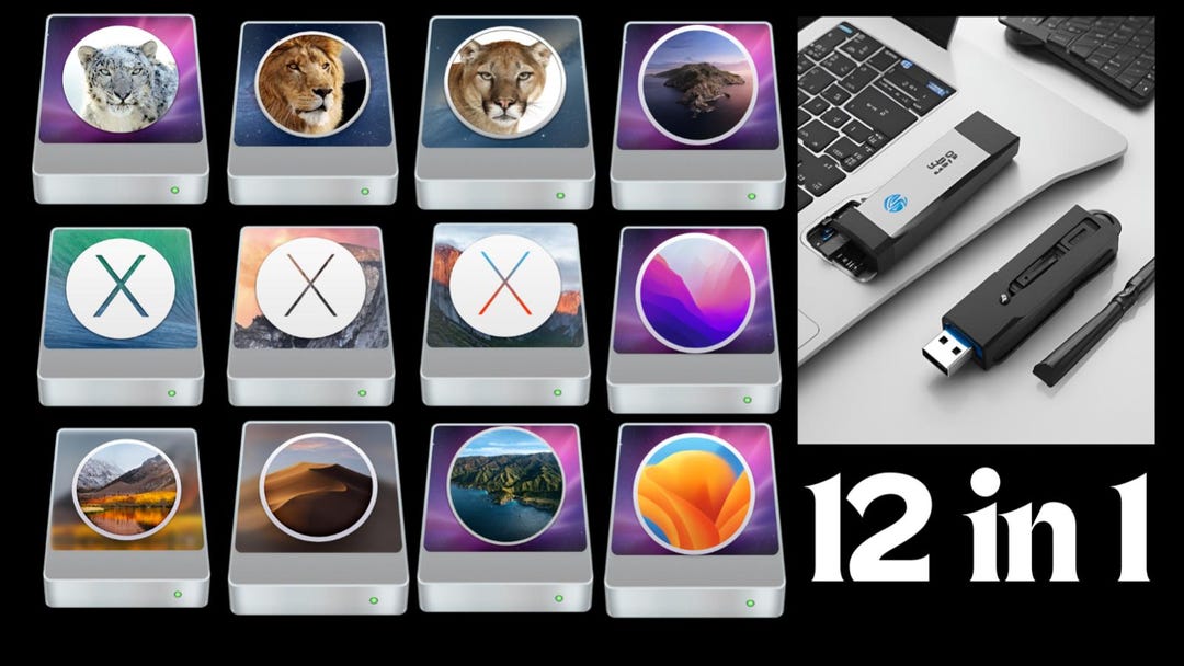 Mac OS 12-IN-1 Bootable USB Flash Drive Guide & Tech Support Repair ...