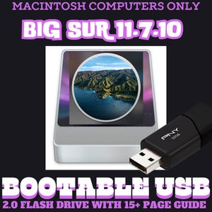 Mac OS Big Sur Bootable USB Flash Drive 15 Page Guide and Tech Support