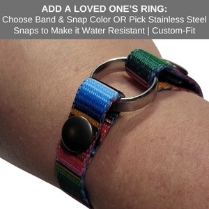 Rainbow Ring Holder Armband: Anpassad passform, rostfria tryckknappar som tillval