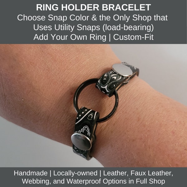 Ring Holder: Wednesday's Black & White Skinny (10mm) Widow Memorial Bracelet | Grief/Memorial Jewelry | Wear a Loved One's Ring | Custom Fit