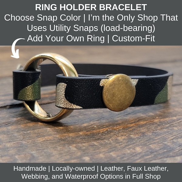 Add Your Ring: Army Blue or Green Camo Ring Holder Memorial Bracelet for widows, weight gain, musicians, nurses, pregnancy, military wives