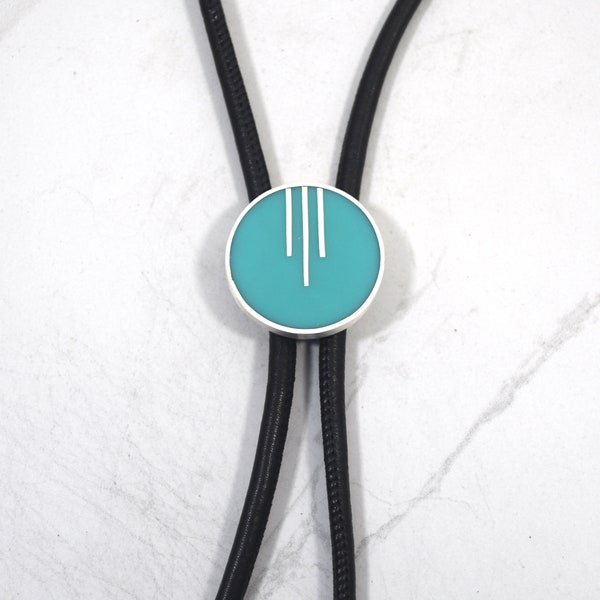 Modern Bolo Tie, Sterling Silver, Resin, Turquoise Puya,  Special Occasion, Genuine Leather Cord, Handmade Bolo, great Gift For Him or Her