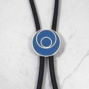 Denim Blue Resin Bolo Tie: Sterling Silver, Leather Cord