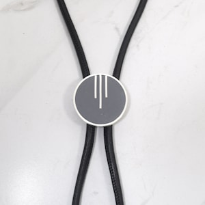 Bolo Tie, Sterling Silver, Resin, Moonlight Gray, Special Occasion, Tuxedo Bolo, 5MM Genuine Leather Cording, Handmade, Great Gift