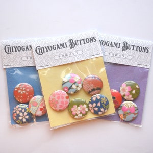Pins Japanese Paper Buttons Chiyogami Origami Handmade Craft