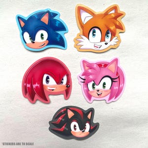 Sonic Stickers Tails Knuckles Shadow Amy Rouge Blaze Cream Silver Espio