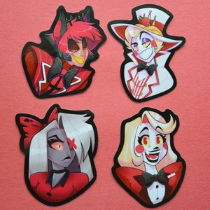 Hazbin Hotel Stickers Happy Demon Alastor AngelDust Charlie Vaggie Husk Pentious Nifty Lucifer