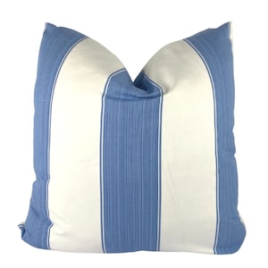 Bahama Blue Striped Pillow Cover