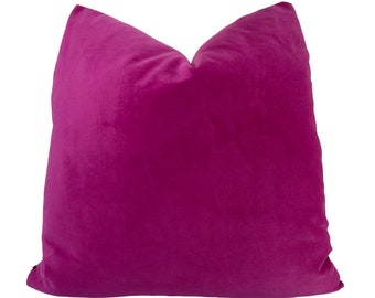 Hot Pink Velvet Throw Pillow Cover