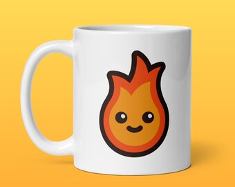 Cute & Simple Fireball Mug | An Adorable, Fiery Hot Flame Design