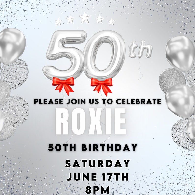 Design Your Perfect 50th Birthday Party: Editable Flyer Template - Etsy