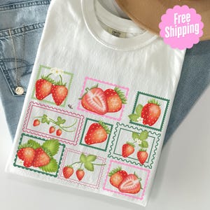 T-shirt Comfort Colors® FARMERS MARKET FRAISE carte postale vintage jardinage cottagecore cadeau Fruits italiens d'été esthétique surdimensionné Pinterest