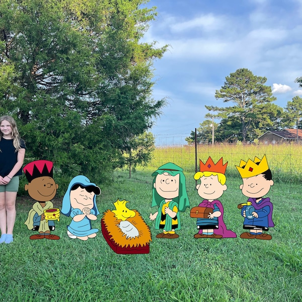 Cartoon Gang Nativity Scene. 3 Kings Yard decorations