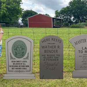 3 LARGE 42" Tombstones Haunted Mansion Inspired Leota