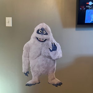 Yeti wall cling Almost 3ft tall. Christmas Movie Decorations. Easily remove and replace