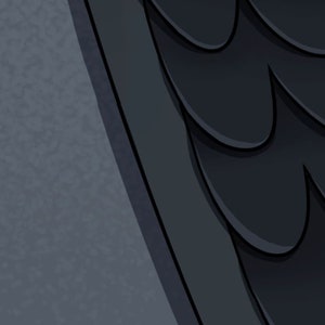 May include: Close-up of a dark grey textured surface with a black, scaly pattern.