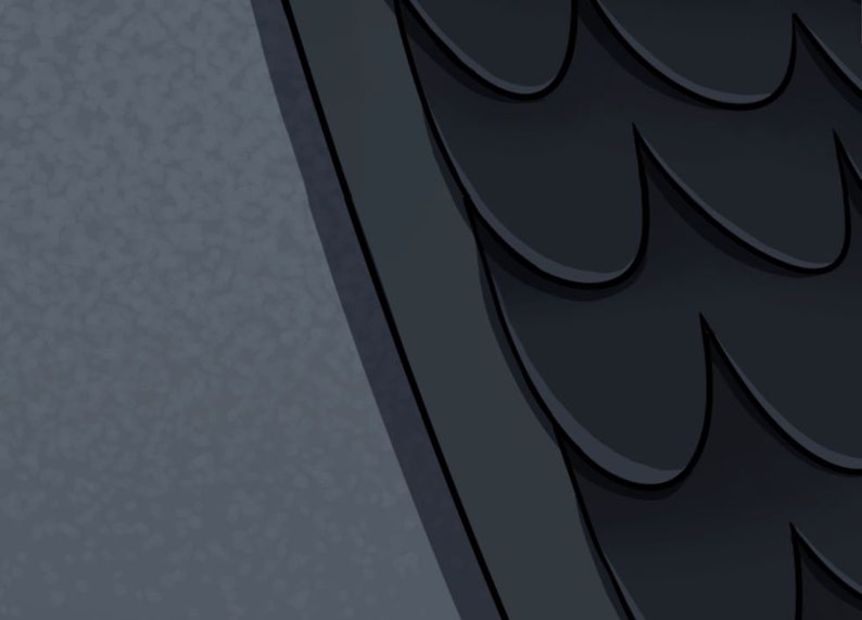 May include: Close-up of a dark grey textured surface with a black, scaly pattern.
