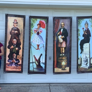 Large set of 4 High Resolution Haunted Mansion Stretching Portraits Outdoor Vinyl  Free shipping