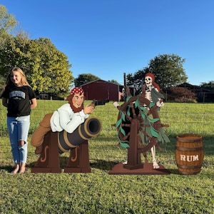Pirate ride themed yard art! Large 56&quot; tall 4 1/2 feet! Halloween Decoration