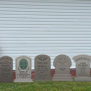 6 favorite Haunted Mansion Tombstones 31&quot; tall graves