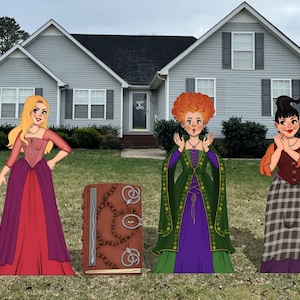 Halloween Witches & Book yard Cutouts 4ft Tall - Free Shipping