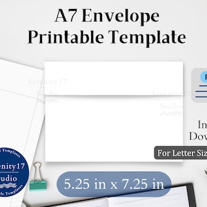 Printable A7 Envelope Template PDF Download | Print with Letter Size Paper for Greeting Cards, Wedding Invitations, and Letters