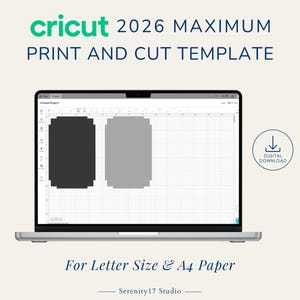 Cricut 2026 Maximum Print and Cut Size Template | Save Paper Materials Efficiently | Perfect for Cricut Cutting Machine Projects