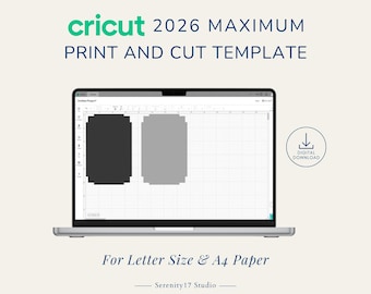 Cricut 2026 Maximum Print and Cut Size Template | Save Paper Materials Efficiently | Perfect for Cricut Cutting Machine Projects