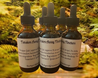 Tension Away Tincture | Skullcap, Valerian, and Oat Straw.